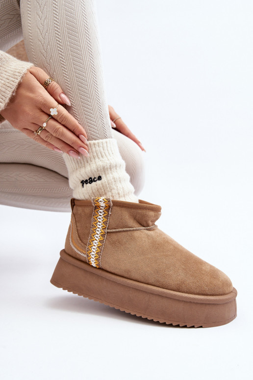 Snow boots on platform with light brown pattern Udra Snow boots on platform with light brown pattern Udra