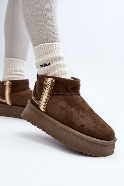 Platform Snow Boots with Dark Green Pattern Udra Platform Snow Boots with Dark Green Pattern Udra