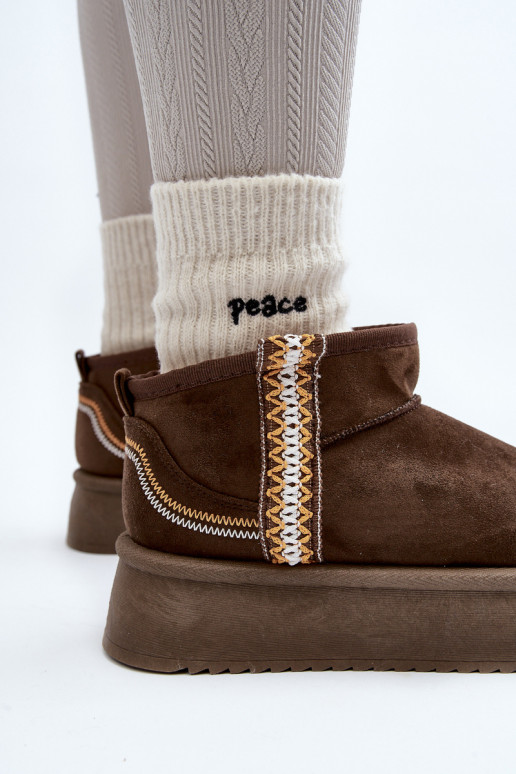 Platform Snow Boots with Dark Green Pattern Udra Platform Snow Boots with Dark Green Pattern Udra