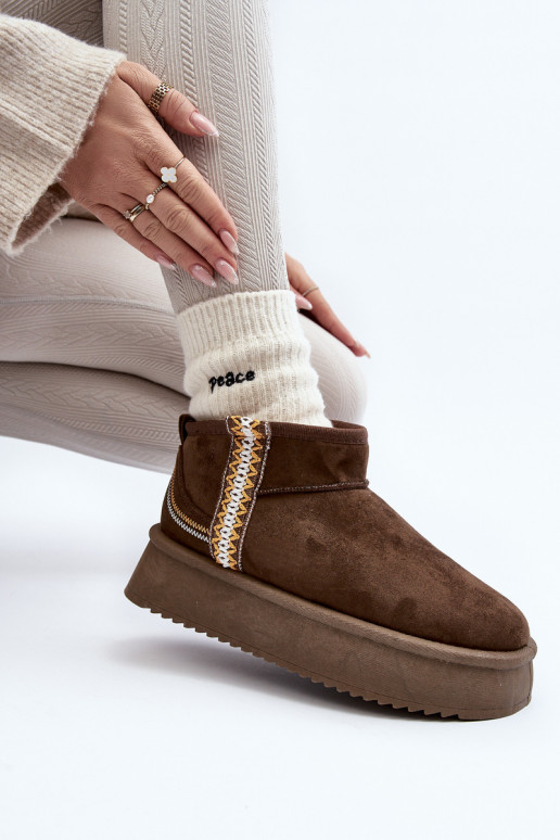 Platform Snow Boots with Dark Green Pattern Udra Platform Snow Boots with Dark Green Pattern Udra