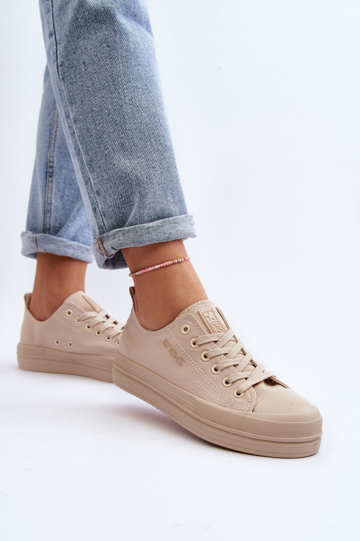 Women's Beige Fabric Sneakers Staneva