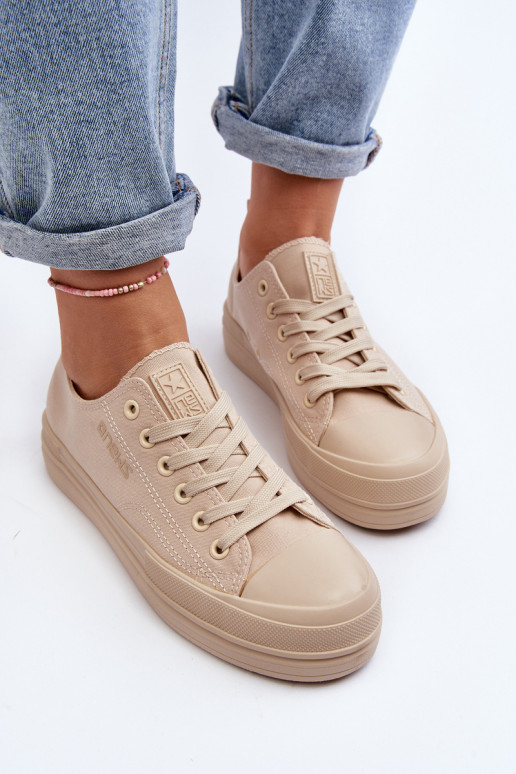 Women's Beige Fabric Sneakers Staneva