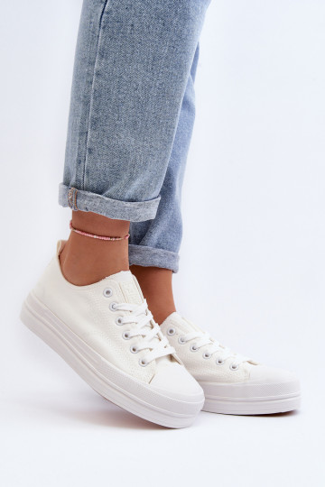 Women's White Fabric Sneakers Staneva 2