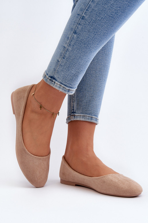 Beige Women's Suede Ballerina Flats Lasota Beige Women's Suede Ballerina Flats Lasota