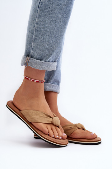 Women's Flip Flops Big Star LL274623 Beige 2