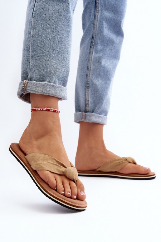 Women's Flip Flops Big Star LL274623 Beige