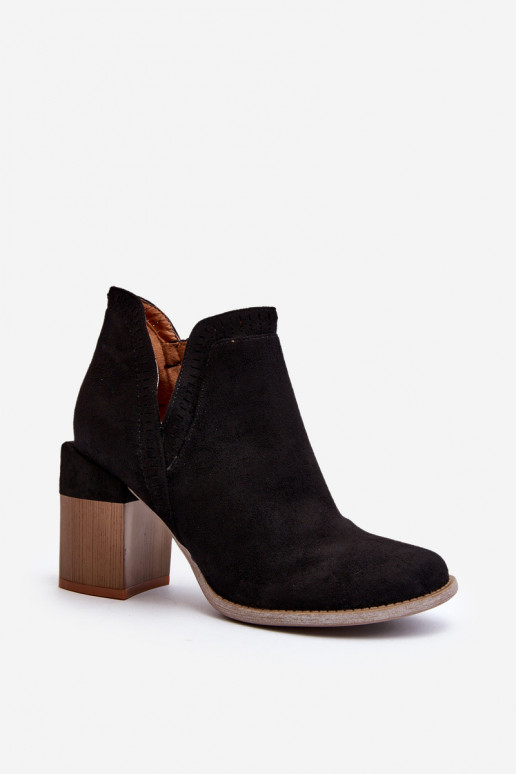 Ankle Boots on Chunky Heel with Cutout Black Jolnima Ankle Boots on Chunky Heel with Cutout Black Jolnima