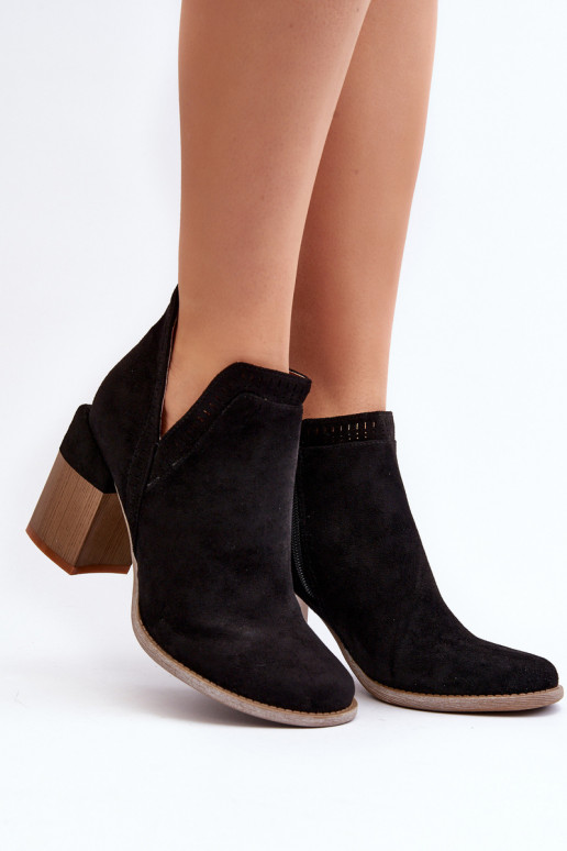 Ankle Boots on Chunky Heel with Cutout Black Jolnima Ankle Boots on Chunky Heel with Cutout Black Jolnima