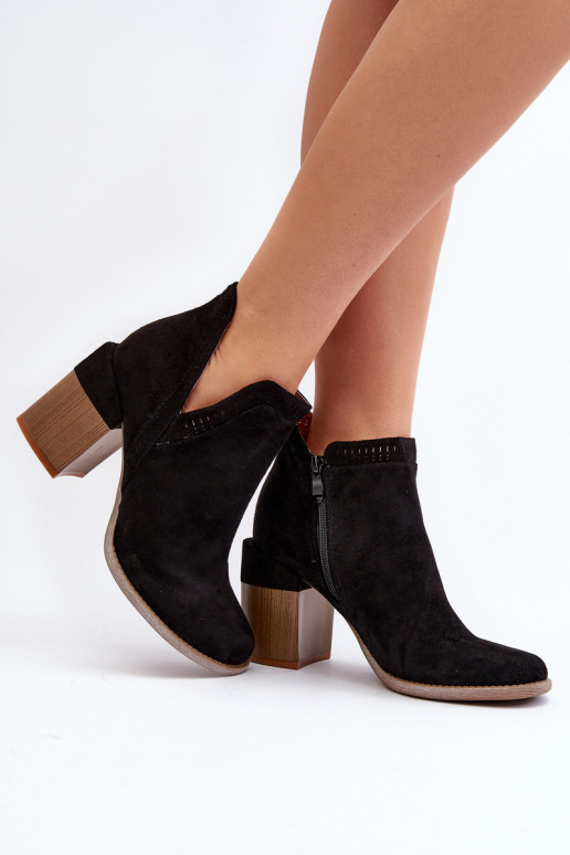 Ankle Boots on Chunky Heel with Cutout Black Jolnima Ankle Boots on Chunky Heel with Cutout Black Jolnima