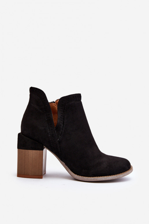 Ankle Boots on Chunky Heel with Cutout Black Jolnima Ankle Boots on Chunky Heel with Cutout Black Jolnima