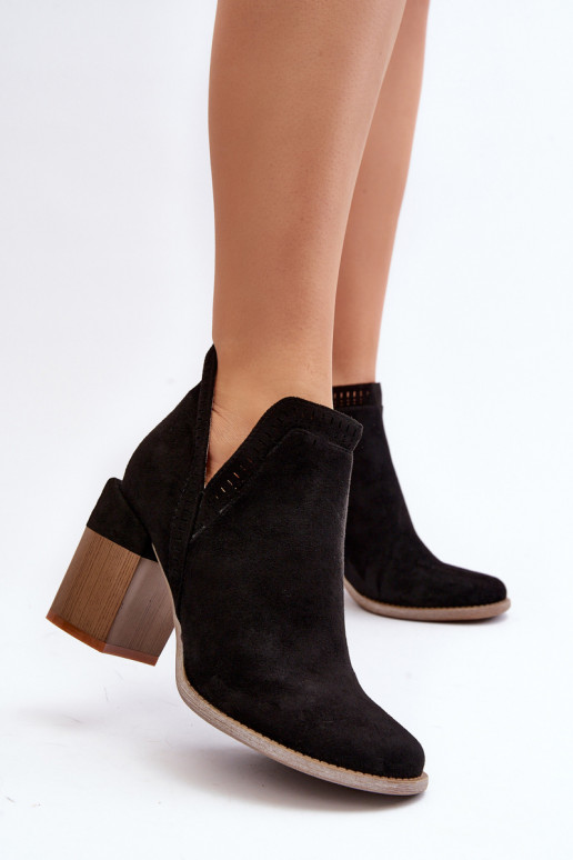 Ankle Boots on Chunky Heel with Cutout Black Jolnima Ankle Boots on Chunky Heel with Cutout Black Jolnima