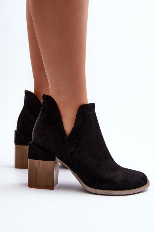 Ankle Boots on Chunky Heel with Cutout Black Jolnima Ankle Boots on Chunky Heel with Cutout Black Jolnima