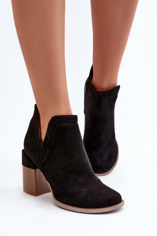 Ankle Boots on Chunky Heel with Cutout Black Jolnima Ankle Boots on Chunky Heel with Cutout Black Jolnima