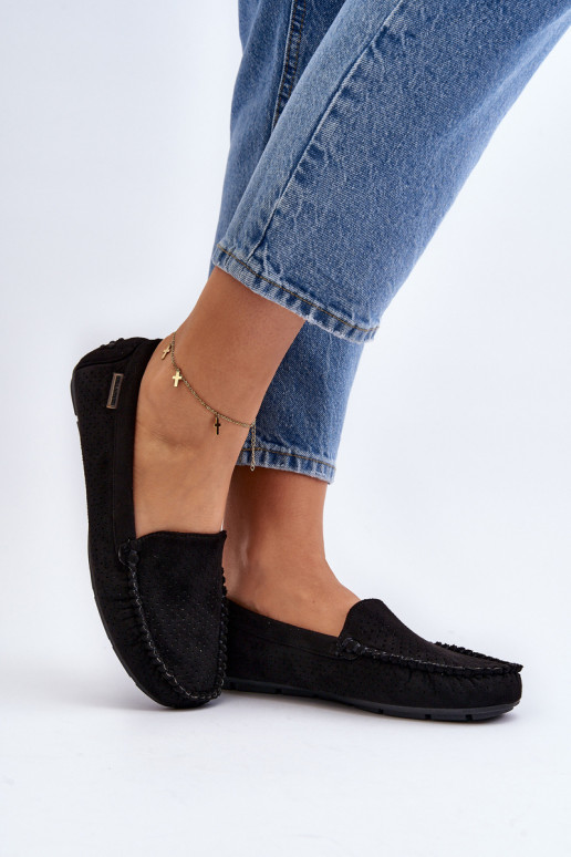 Women's Black Lattice Loafers Rasirna Women's Black Lattice Loafers Rasirna