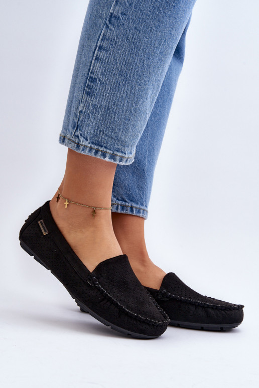 Women's Black Lattice Loafers Rasirna Women's Black Lattice Loafers Rasirna