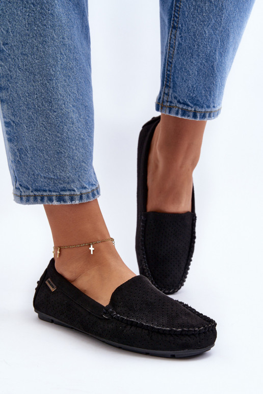 Women's Black Lattice Loafers Rasirna Women's Black Lattice Loafers Rasirna