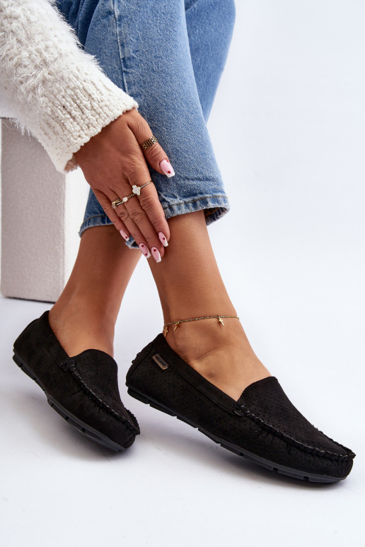 Women's Black Lattice Loafers Rasirna Women's Black Lattice Loafers Rasirna