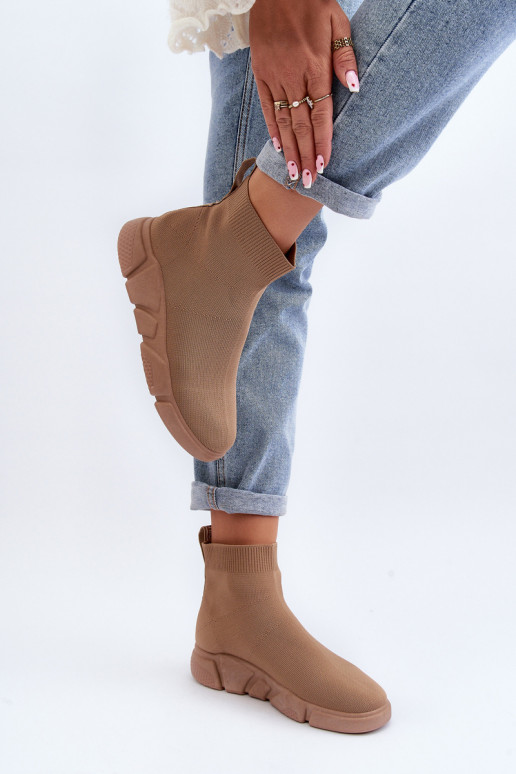 Women's Sports Shoes with Sock Beige Zirila Women's Sports Shoes with Sock Beige Zirila