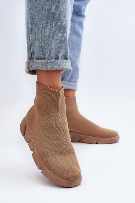 Women's Sports Shoes with Sock Beige Zirila Women's Sports Shoes with Sock Beige Zirila