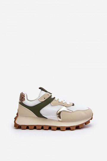 Women's Beige-Green Sports Sneakers Ralita 2