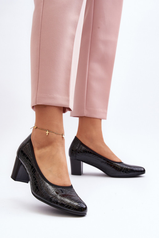 Black Embossed Patent Leather Pumps Cynania Black Embossed Patent Leather Pumps Cynania