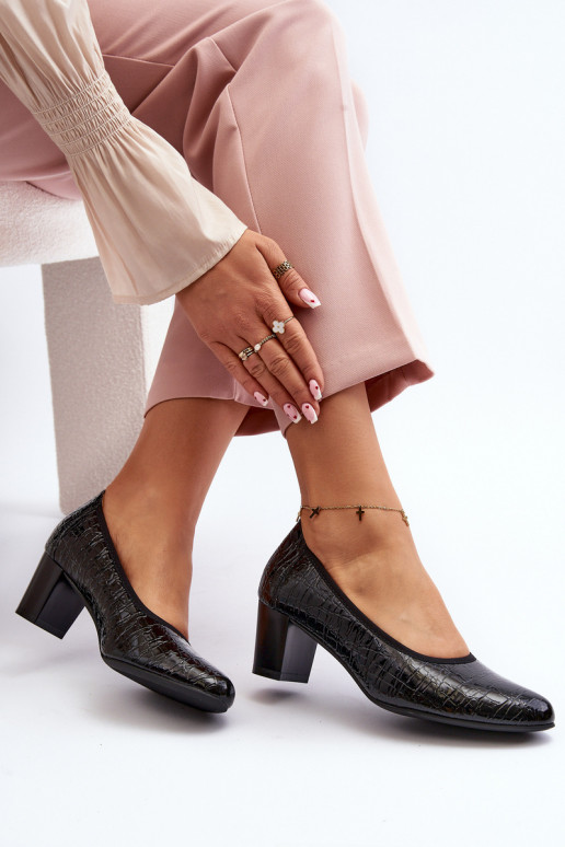 Black Embossed Patent Leather Pumps Cynania Black Embossed Patent Leather Pumps Cynania