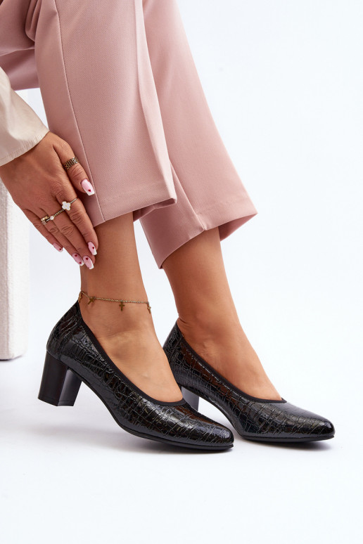 Black Embossed Patent Leather Pumps Cynania Black Embossed Patent Leather Pumps Cynania
