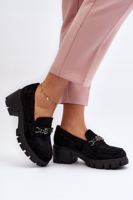 Black Loafers on Chunky Heel Eriella