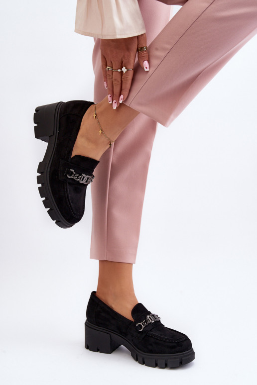 Black Loafers on Chunky Heel Eriella