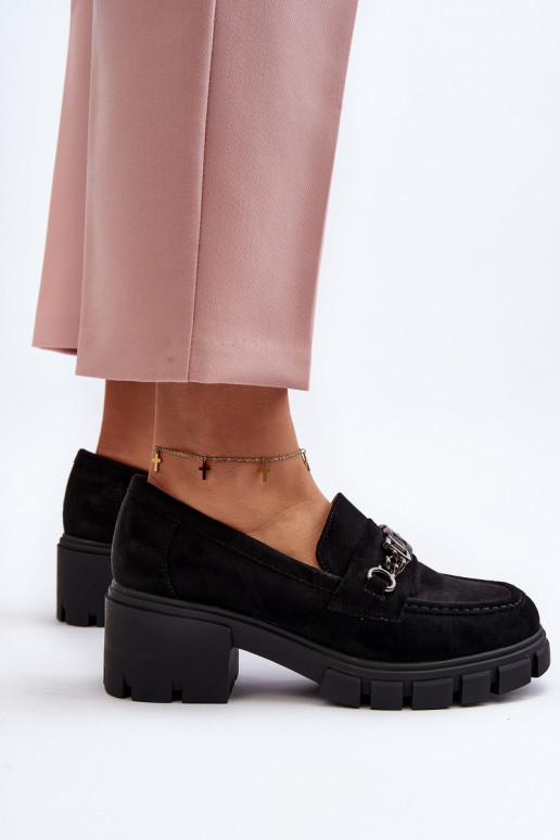 Black Loafers on Chunky Heel Eriella