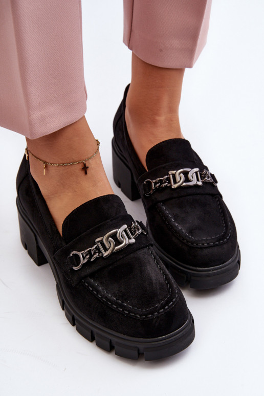 Black Loafers on Chunky Heel Eriella