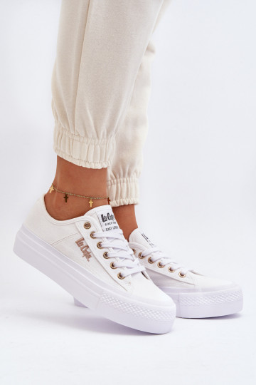 White Women's Platform Sneakers Lee Cooper LCW-24-31-2725 2