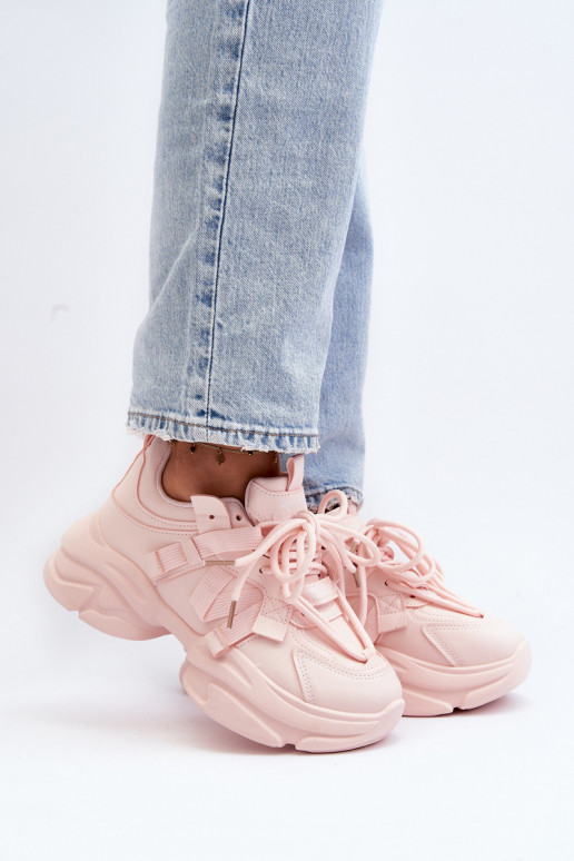 Women's sneakers on a chunky sole pink Windamella