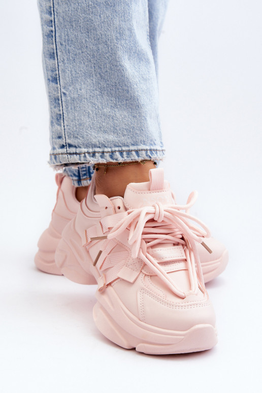Women's sneakers on a chunky sole pink Windamella