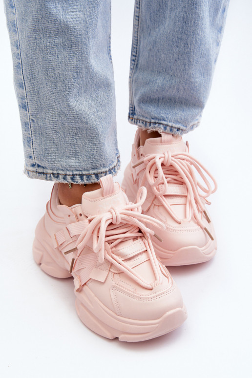 Women's sneakers on a chunky sole pink Windamella