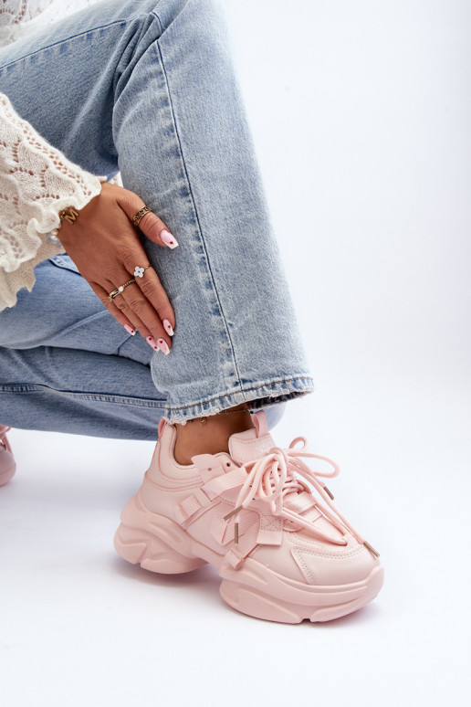 Women's sneakers on a chunky sole pink Windamella