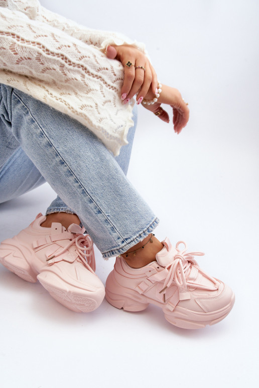 Women's sneakers on a chunky sole pink Windamella