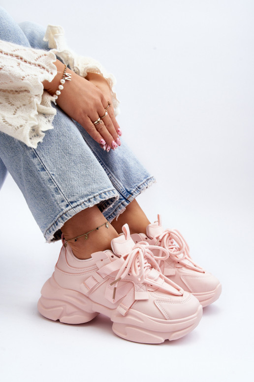 Women's sneakers on a chunky sole pink Windamella