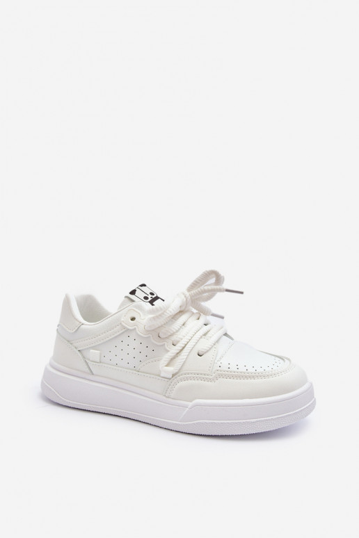 Damskie Sneakersy Eko Skórzane Białe Avanalis