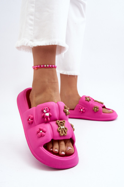 Women's Foam Slippers with Decorations Fuchsia Cambrina