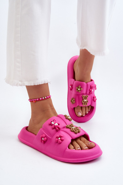 Women's Foam Slippers with Decorations Fuchsia Cambrina