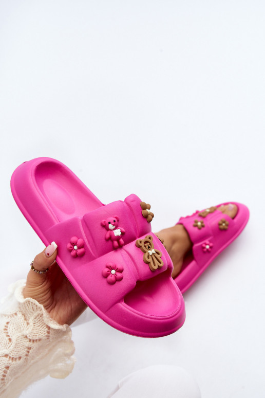 Women's Foam Slippers with Decorations Fuchsia Cambrina