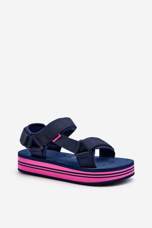 Damskie Sandały Na Platformie Lee Cooper LCW-24-05-2754L Granatowe