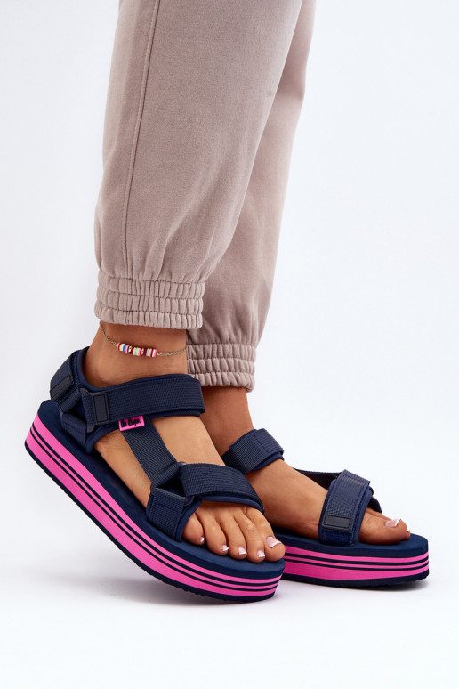Damskie Sandały Na Platformie Lee Cooper LCW-24-05-2754L Granatowe