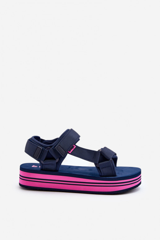 Damskie Sandały Na Platformie Lee Cooper LCW-24-05-2754L Granatowe