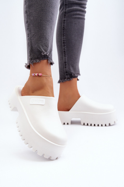 Women's Slides With Chunky Sole Big Star NN274015 White