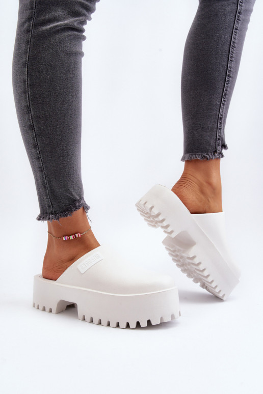 Women's Slides With Chunky Sole Big Star NN274015 White