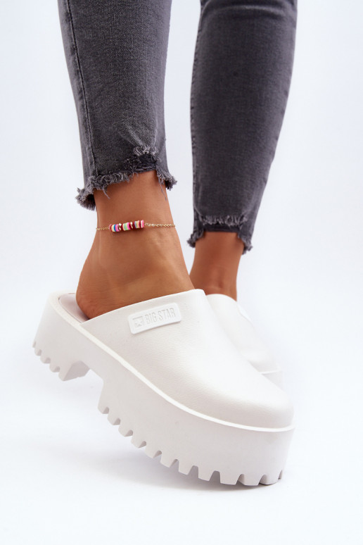 Women's Slides With Chunky Sole Big Star NN274015 White