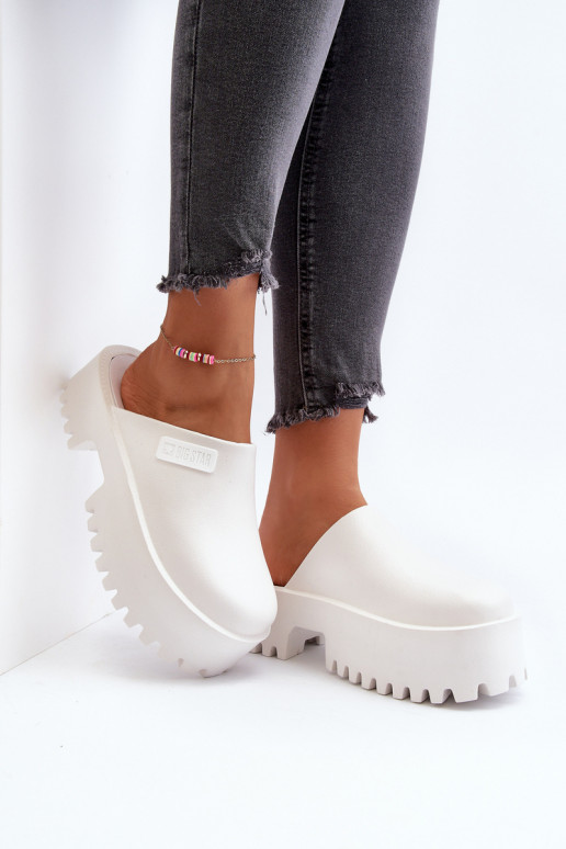 Women's Slides With Chunky Sole Big Star NN274015 White