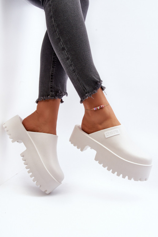 Women's Slides With Chunky Sole Big Star NN274015 White